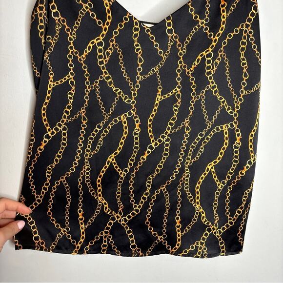 L'agence Jane Silk Camisole Tank In Black Multi Chain - Picture 4 of 7